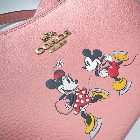 Disney X Coach CM858 Teri Shoulder Bag Ice Skate Motif Blush Multi Crossbody NWT - Picture 7 of 16